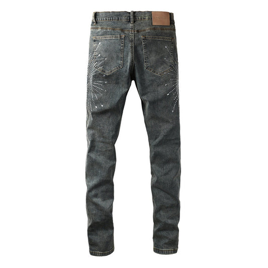 Purple Brand Crystal Diamond Jeans #9122