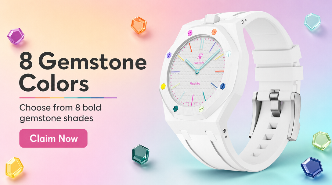 Royal Pop Hybrid Strap — Opal | Ceramic-TPU Band for Swatch × AP Royal Pop