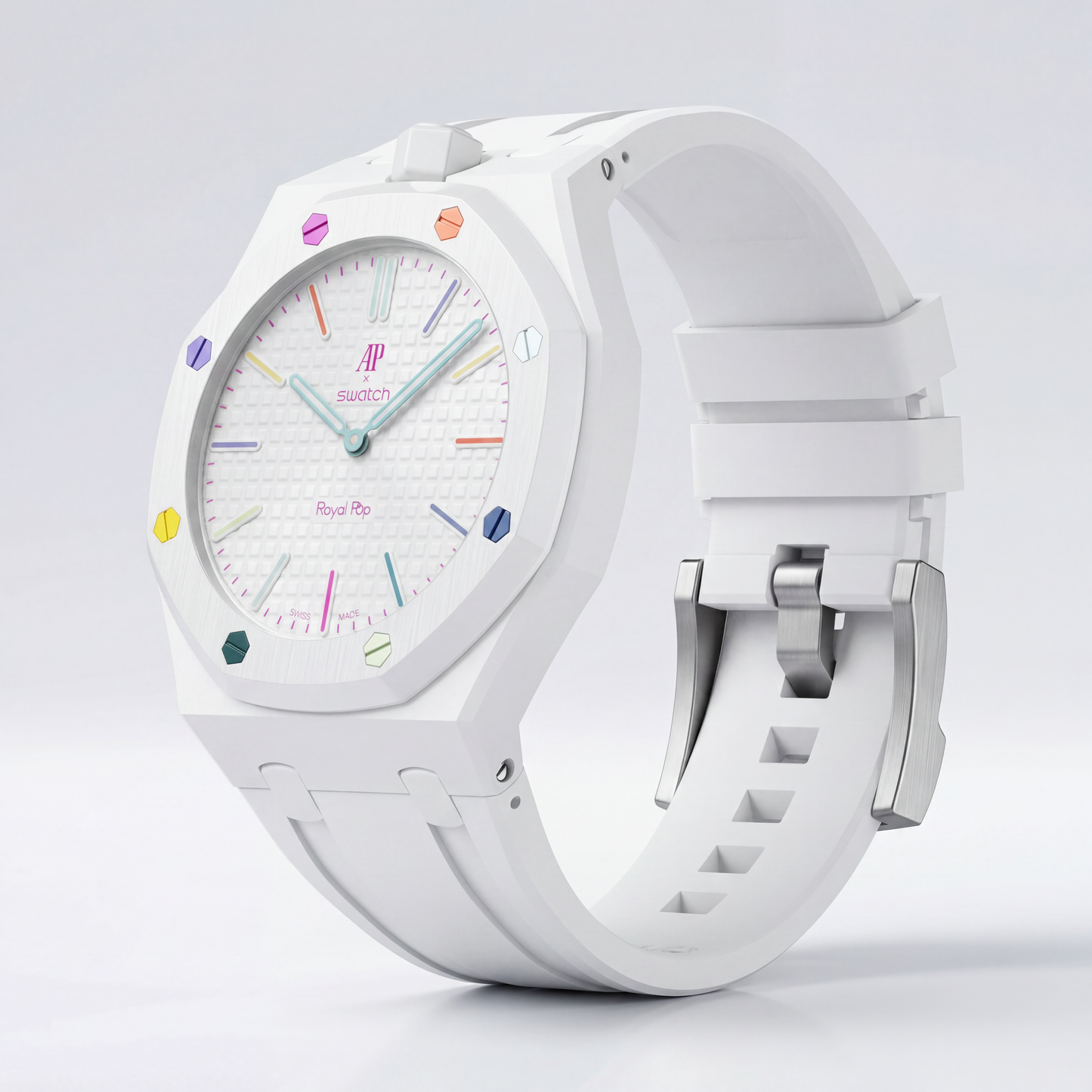 Royal Pop Hybrid Strap — Opal | Ceramic-TPU Band for Swatch × AP Royal Pop