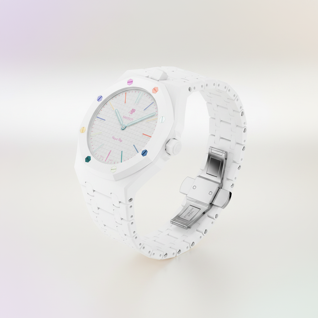 Royal Pop Strap — Pearl White | Bioceramic Band for Swatch × AP Royal Pop